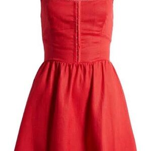 Reformation Sheri mini linen dress in red